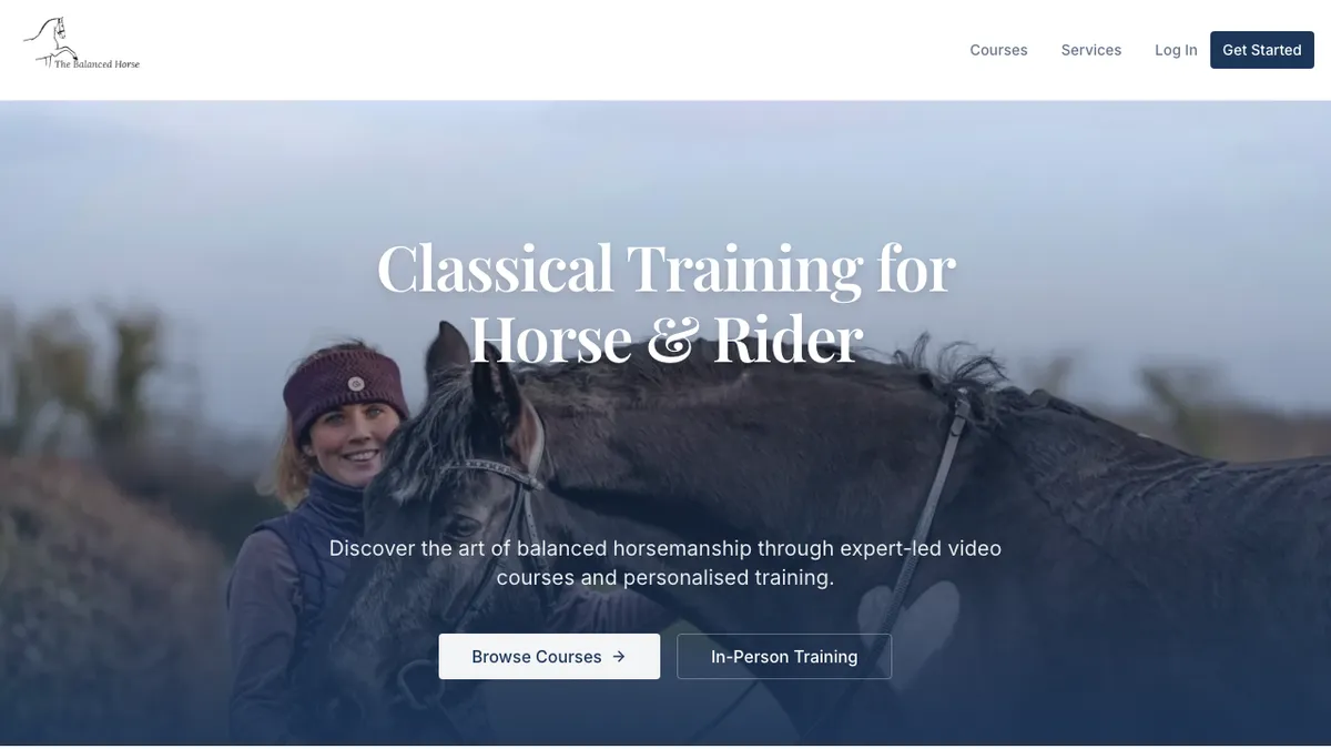 The Balanced Horse website screenshot