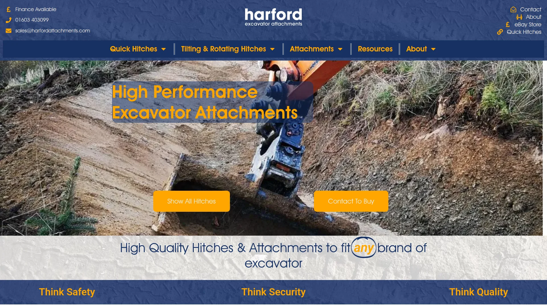 Harford Attachments website screenshot