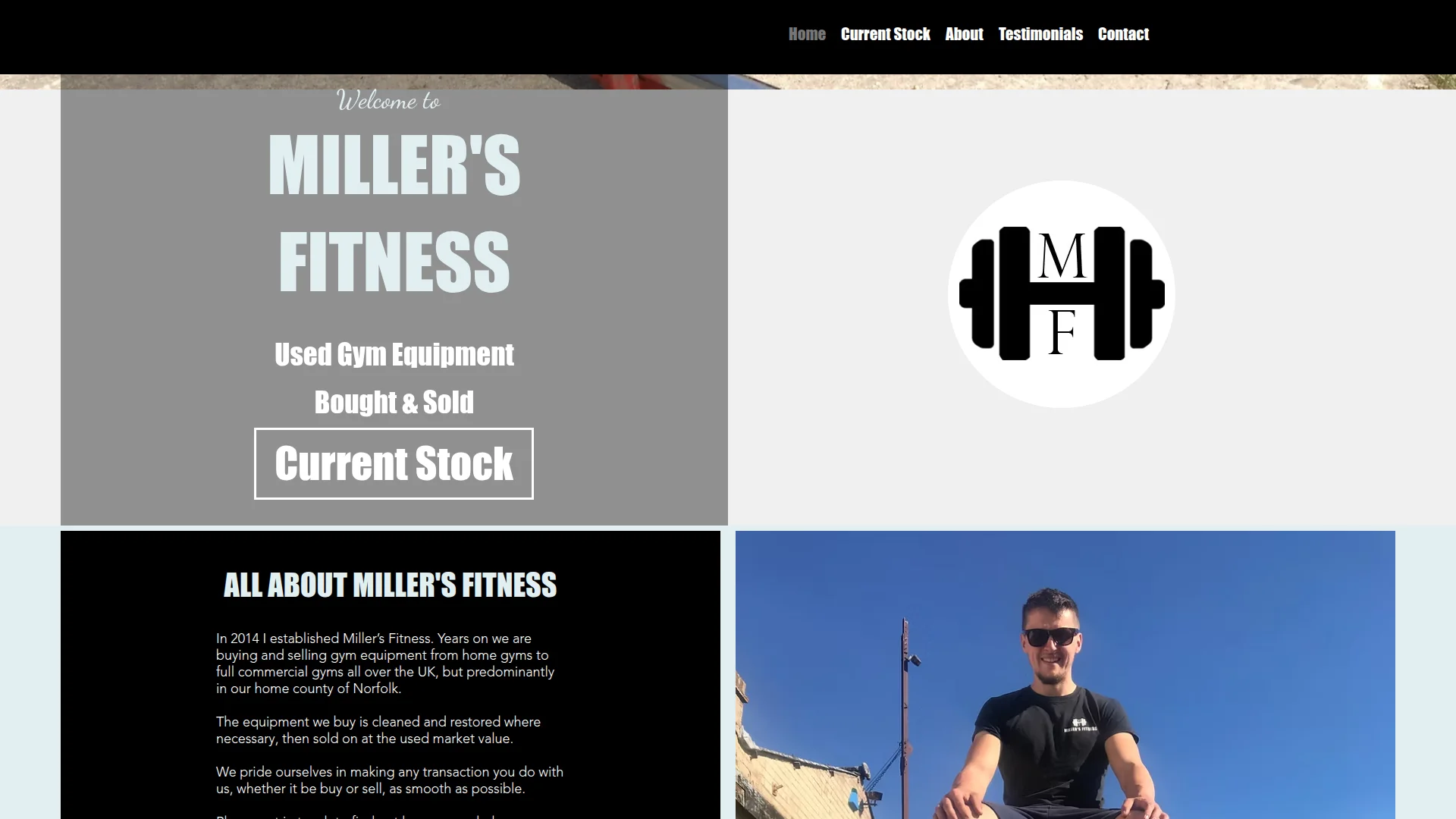 Millers Fitness website screenshot